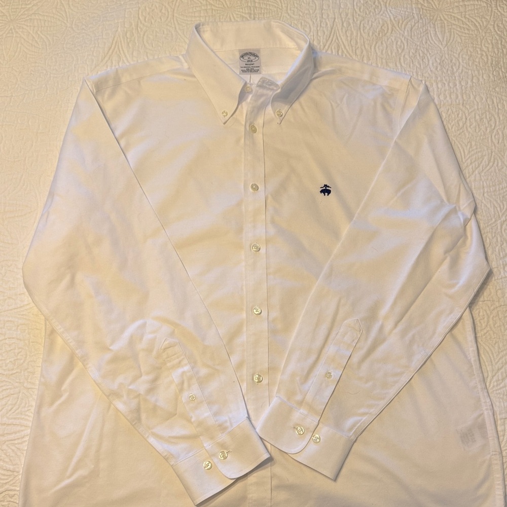 Brooks Brothers White Casual Button-Down Shirt